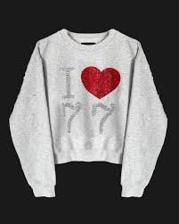 77 studios red heart sweatshirt